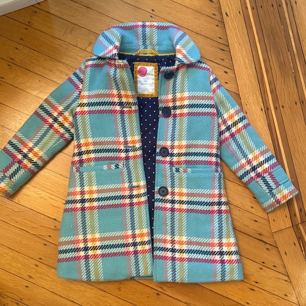 Mini Boden Coat - Blue and Yellow
